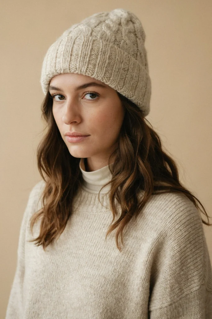 Soft Waves With a Slouchy Beanie