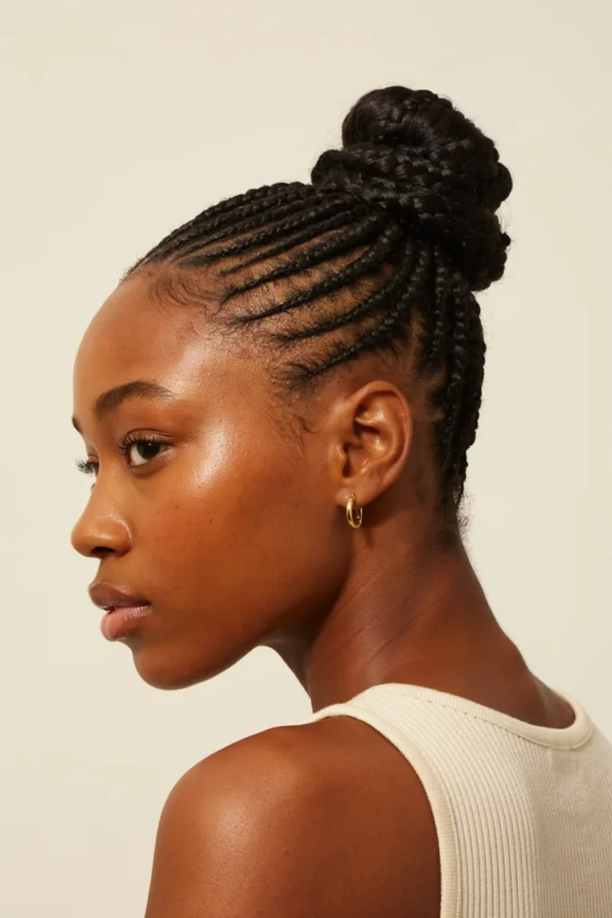 Stitch Braids into a Bun