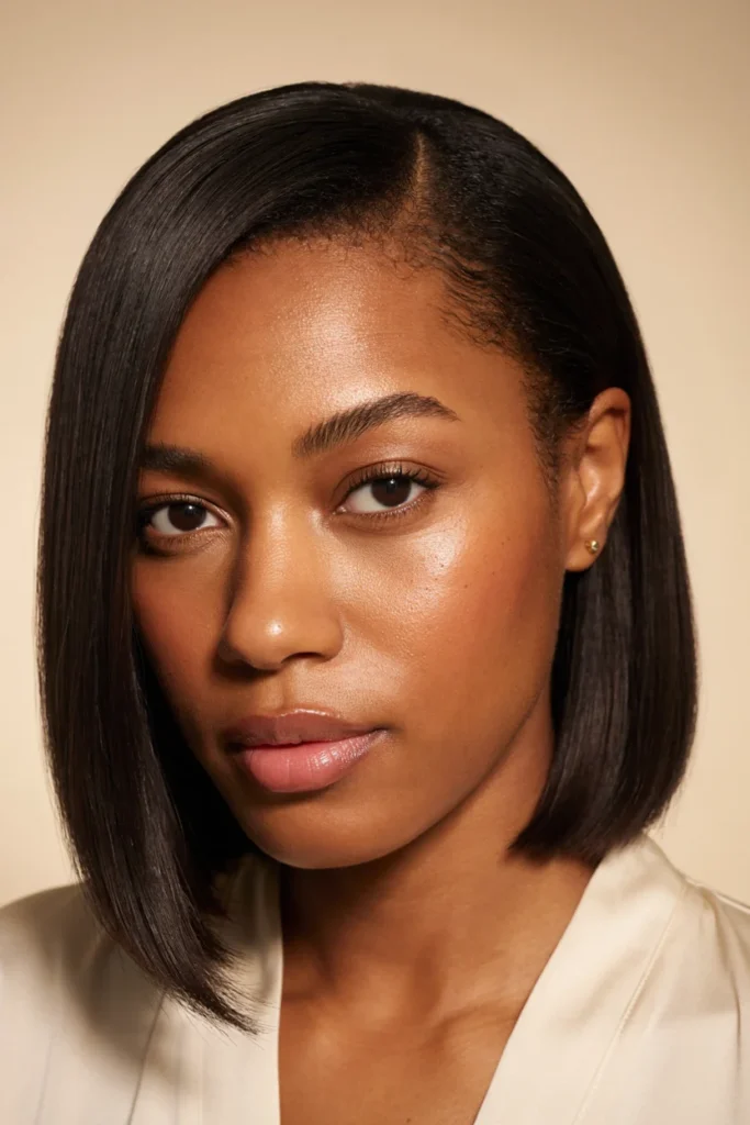 Straight Bob with Deep Side Part