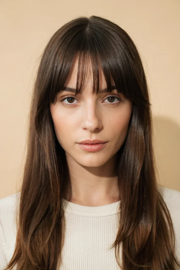 Straight Hair with Bottleneck Bangs