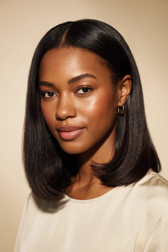 Straight Hair with Flipped Ends