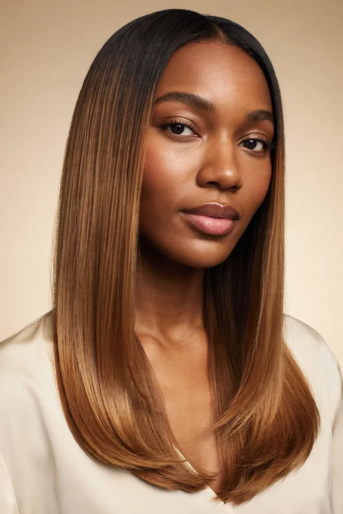 Straight Hair with Ombre Ends