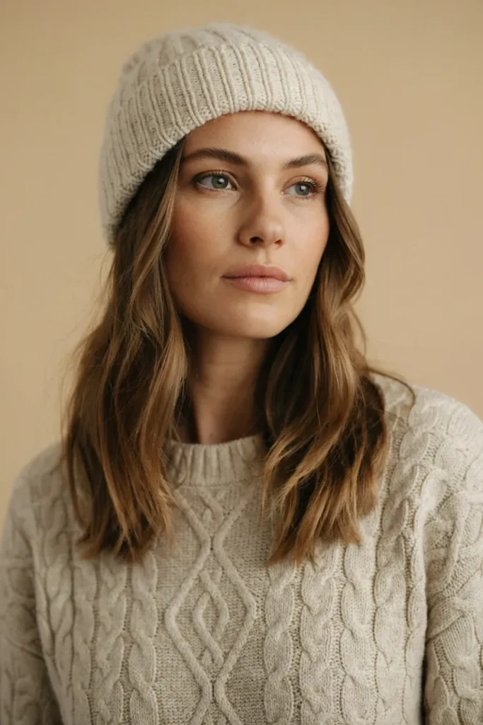Textured Lob With a Beanie