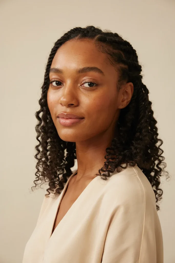 Thin Locs with Curly Ends
