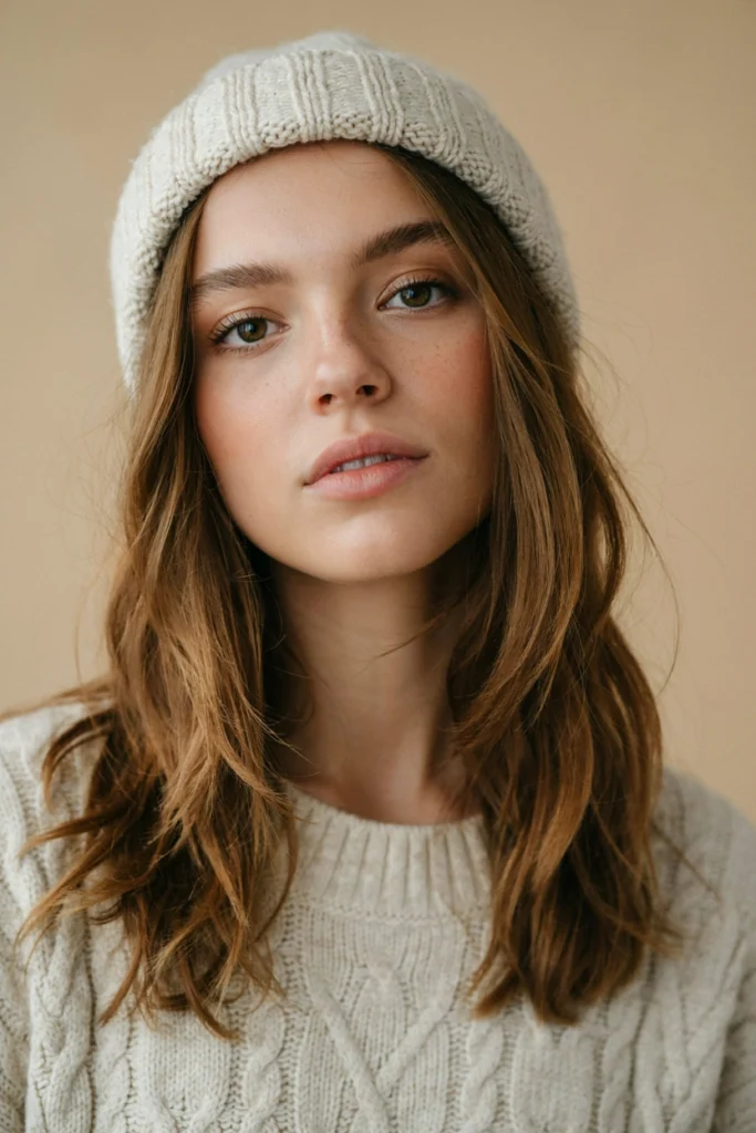 Tousled Bedhead Waves With a Beanie
