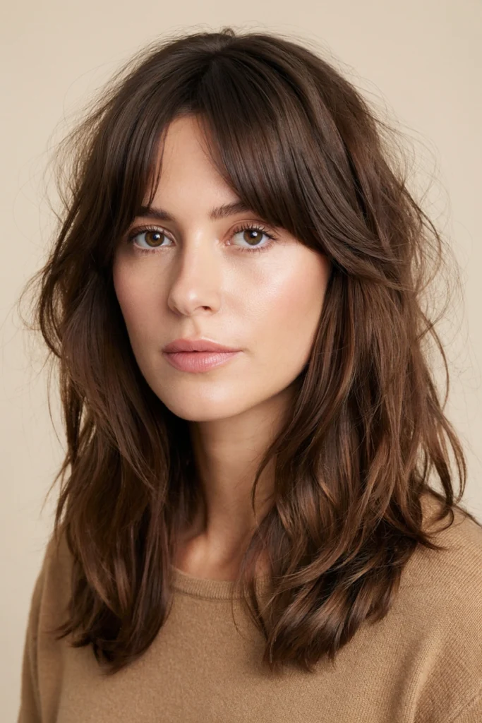 Tousled Lob With Side Bangs