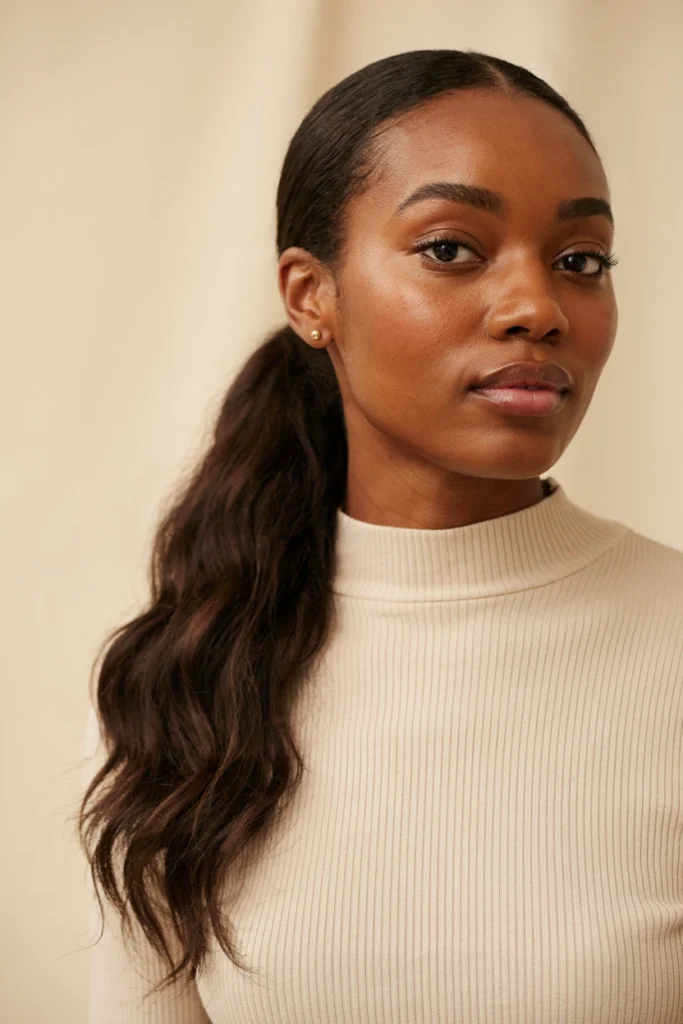 Wavy Ponytail with Tapered Sides