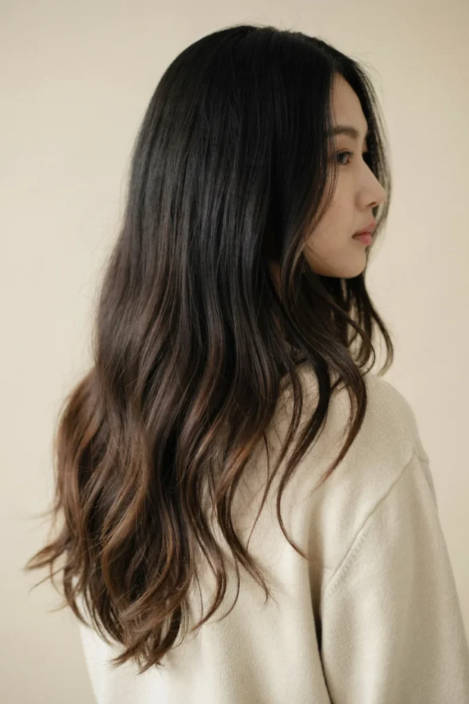 Black Hair With Light Brown Highlights