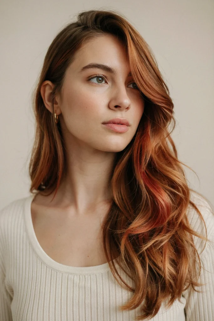 Bright Copper Red Balayage
