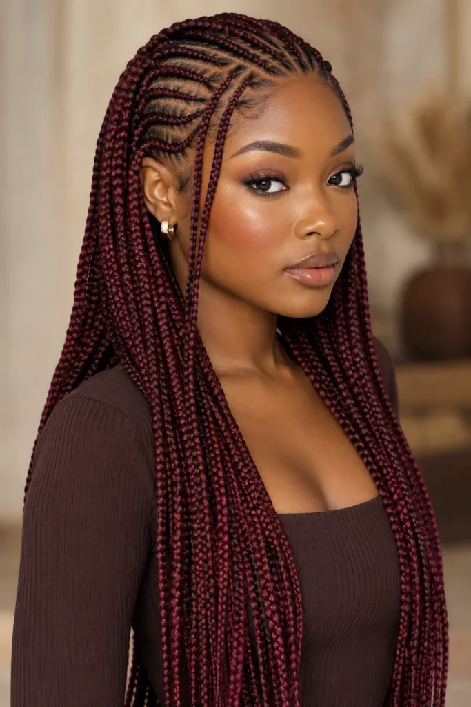 Burgundy Braids