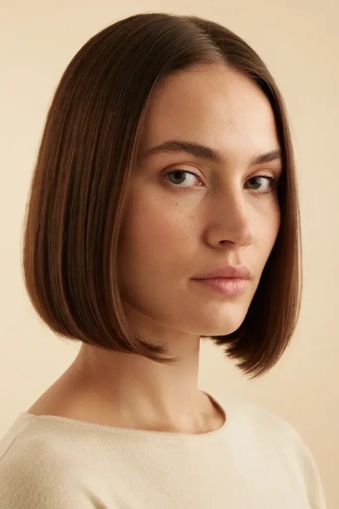 Chin-Length Angled Bob