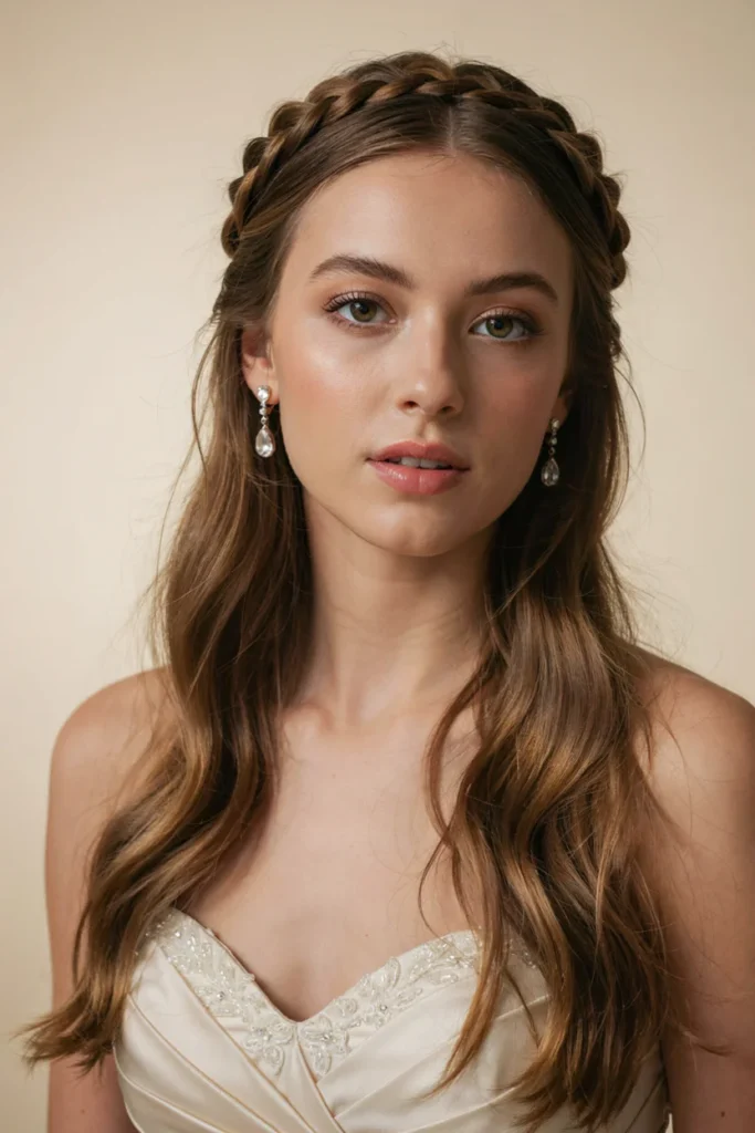 Crown Braid With Loose Waves