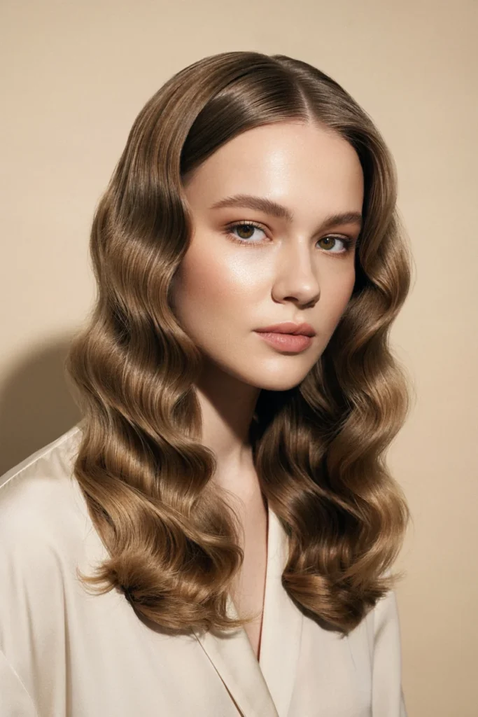 Curly Hairstyle With a Sleek Front