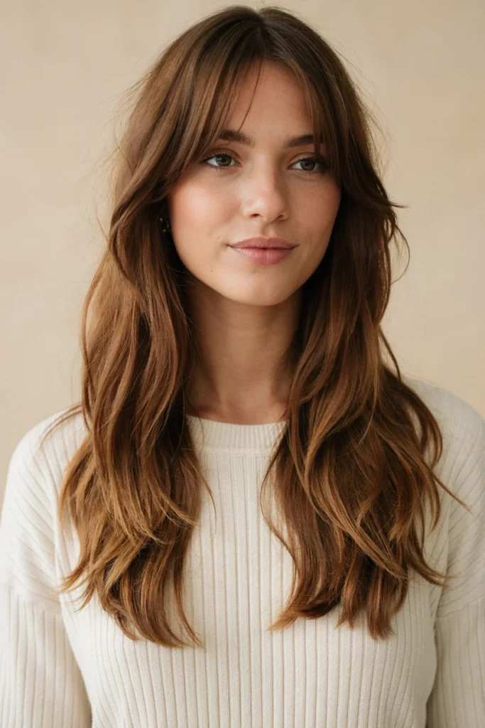 Curtain Bangs with Long Layers