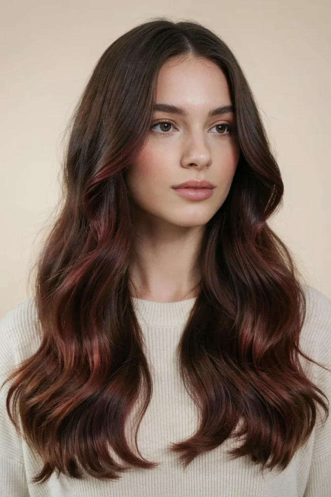 Deep Cherry Cola Balayage