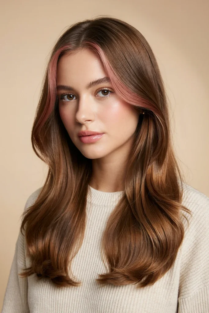 Face-Framing Pink Highlights
