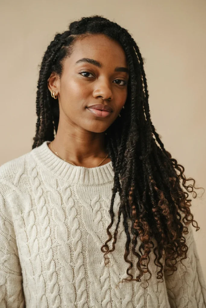 Faux Locs with Curly Ends
