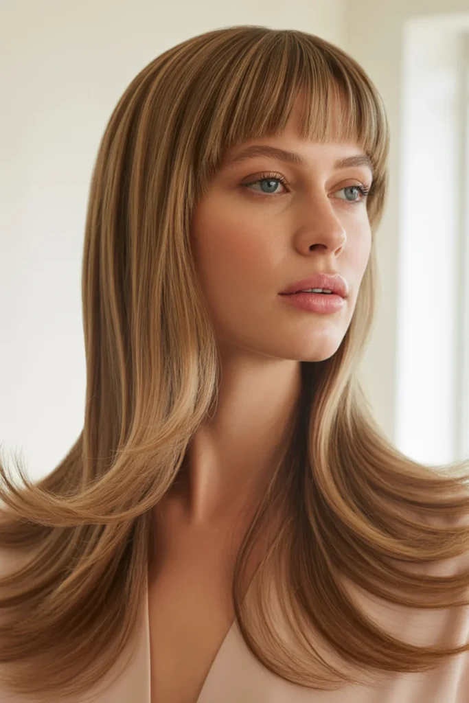 Feathered Long Hair With Fringe