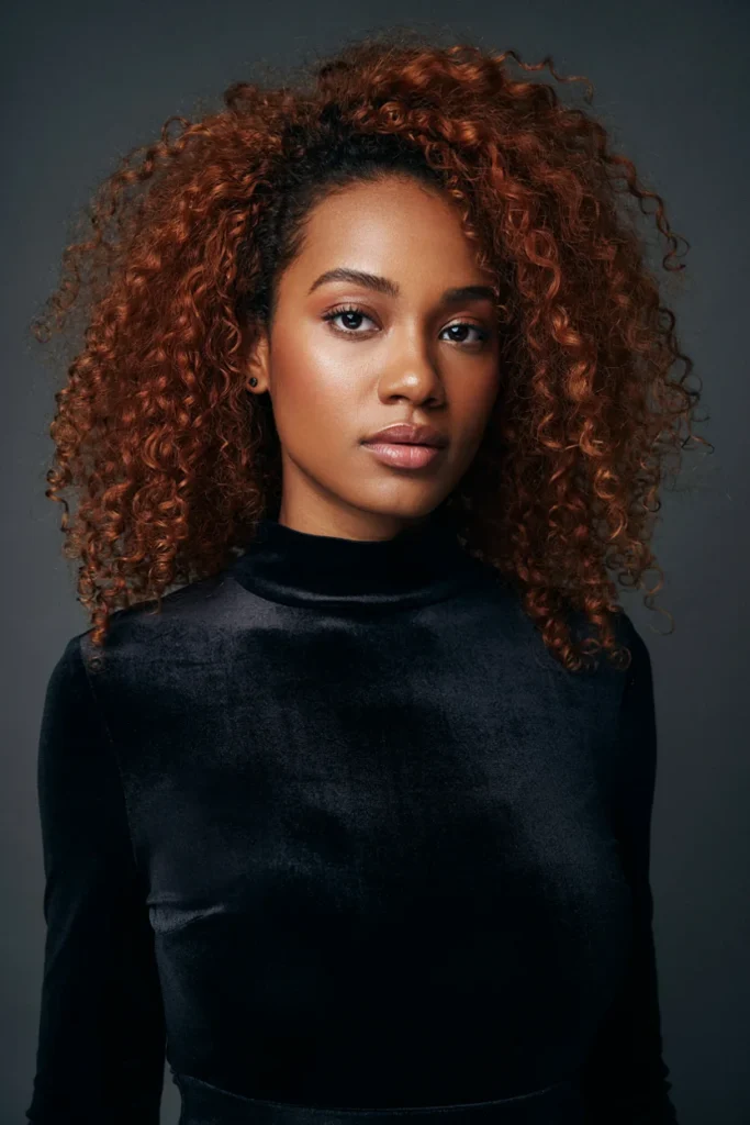 Fiery Orange Curly Hairstyle