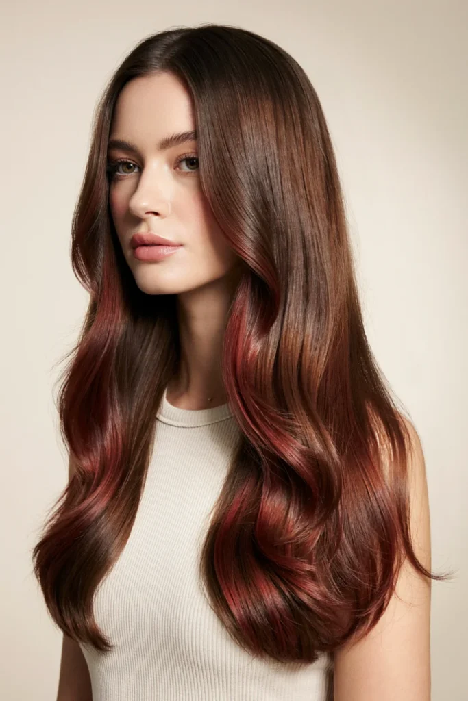 Glossy Cherry Cola Balayage
