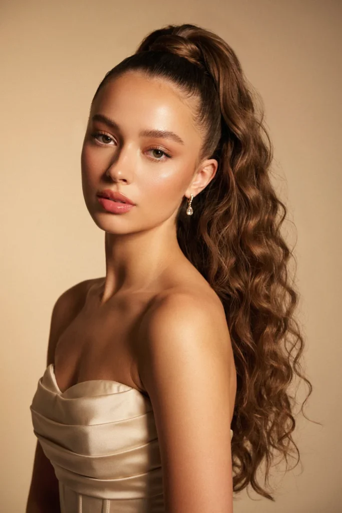 High Curly Ponytail