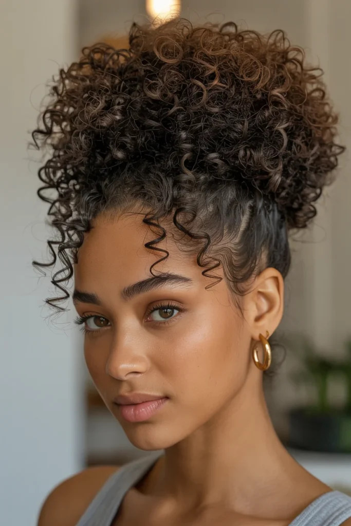 High Puff with Defined Curls