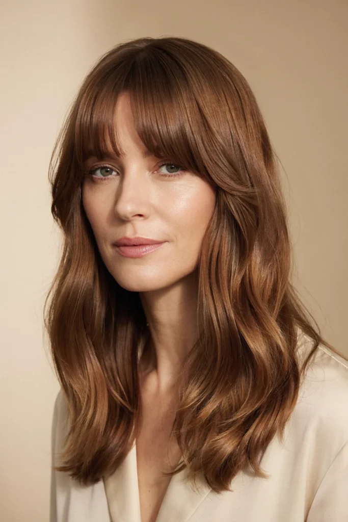 Layered Lob with Curtain Fringe