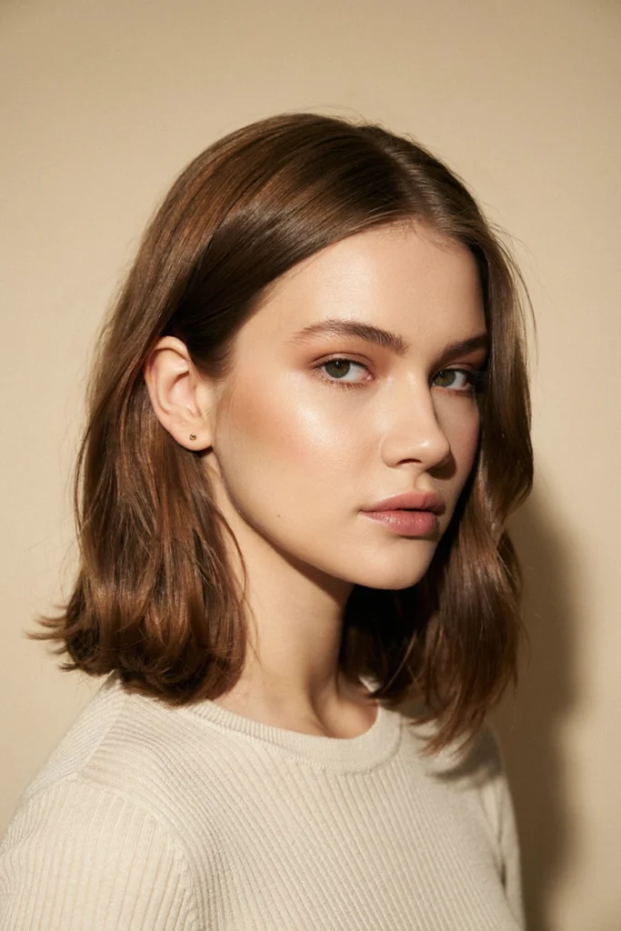 Light Brown Bob With Subtle Highlights