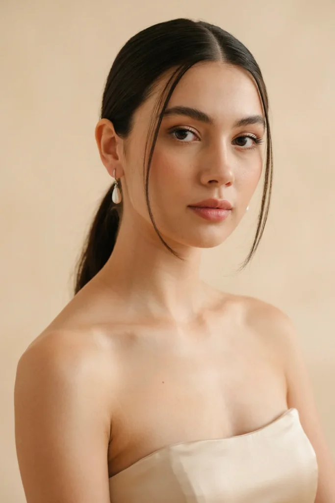 Low Ponytail With Face-Framing Pieces