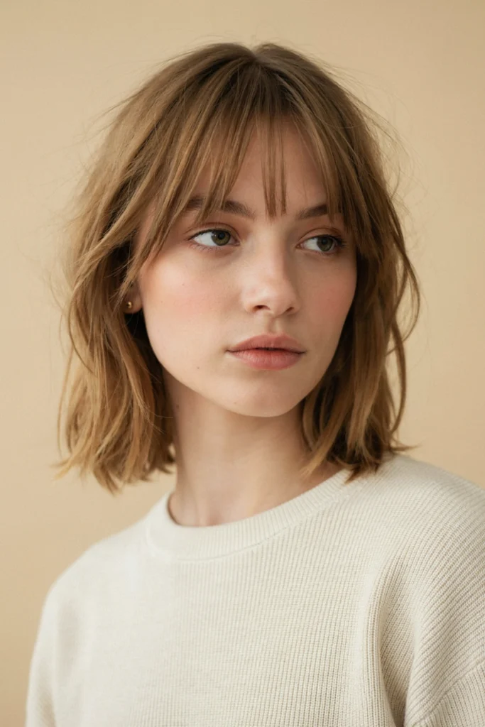 Messy Bob With Piecey Fringe