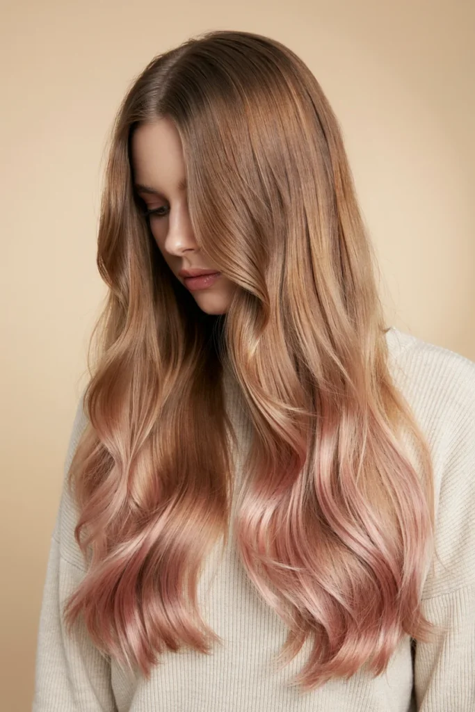 Pink Ombre on Brown Hair