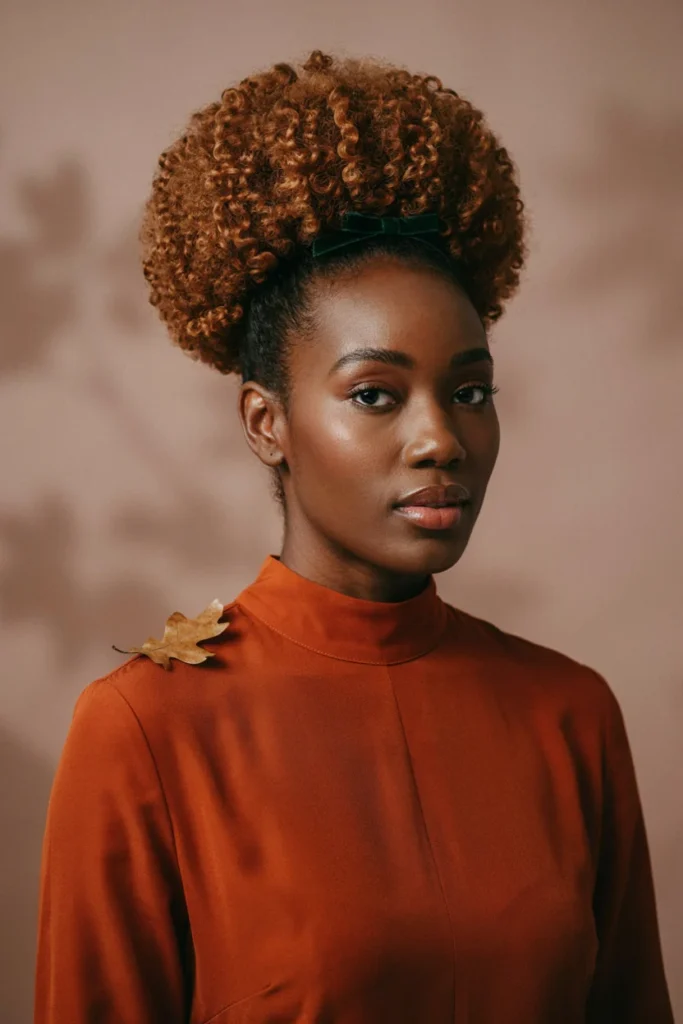 Pumpkin-Inspired Natural Hairstyle