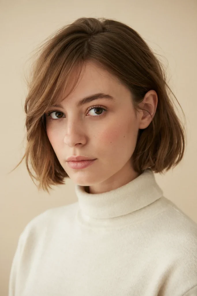 Short Bob with Side-Swept Bangs