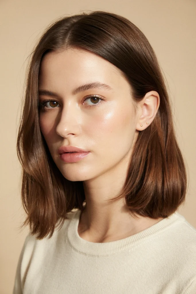 Shoulder-Length Brown Bob