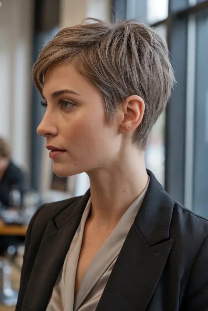 Side-Parted Pixie