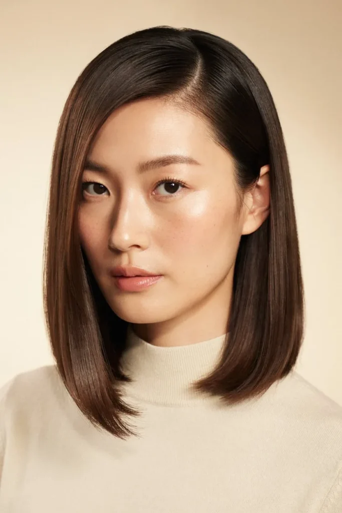 Side-Parted Sleek Bob