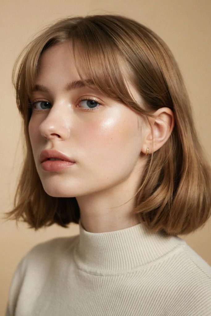 Side-Swept Bangs With a Soft Bob