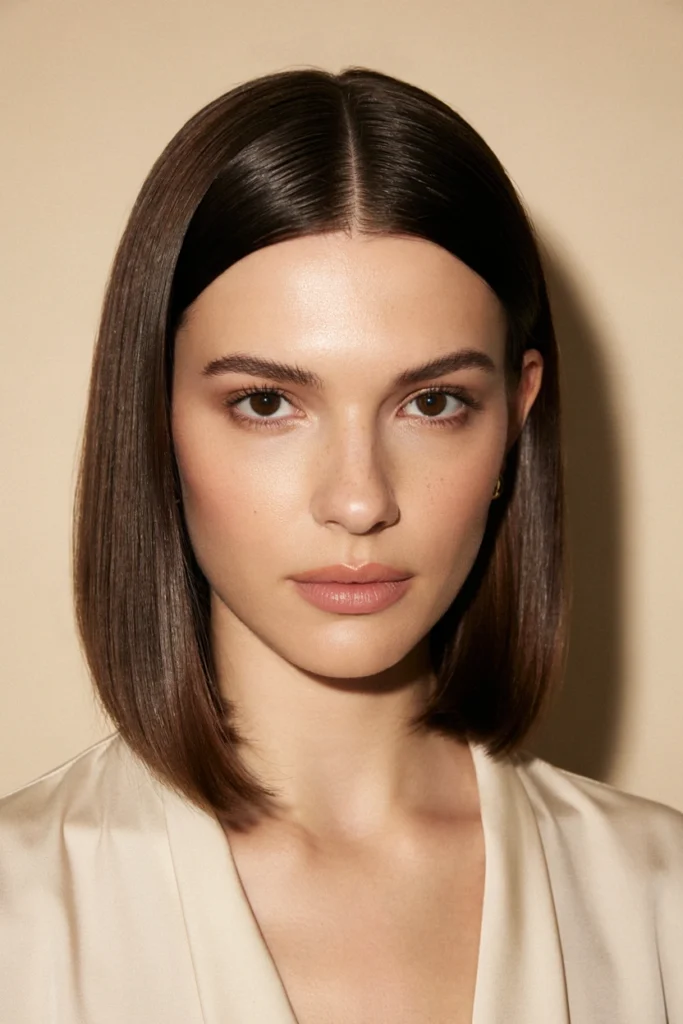 Sleek Dark Brown Bob