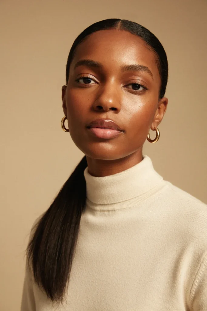 Sleek Side-Parted Ponytail