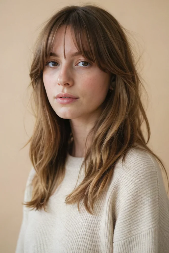 Soft Layered Haircut with Curtain Bangs