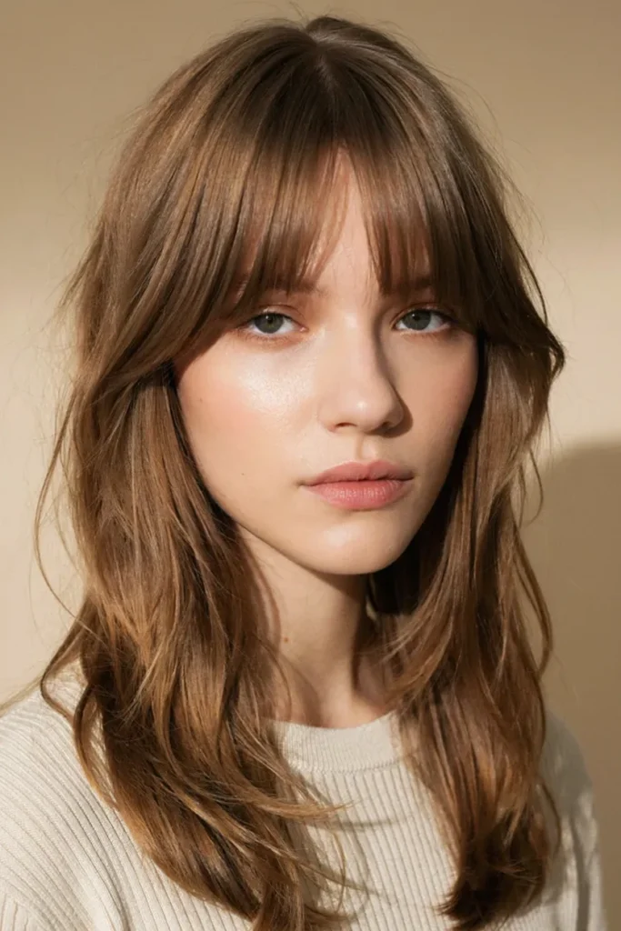 Soft Side Bangs With Layered Hair