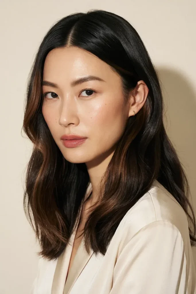 Subtle Brown Face-Framing Highlights
