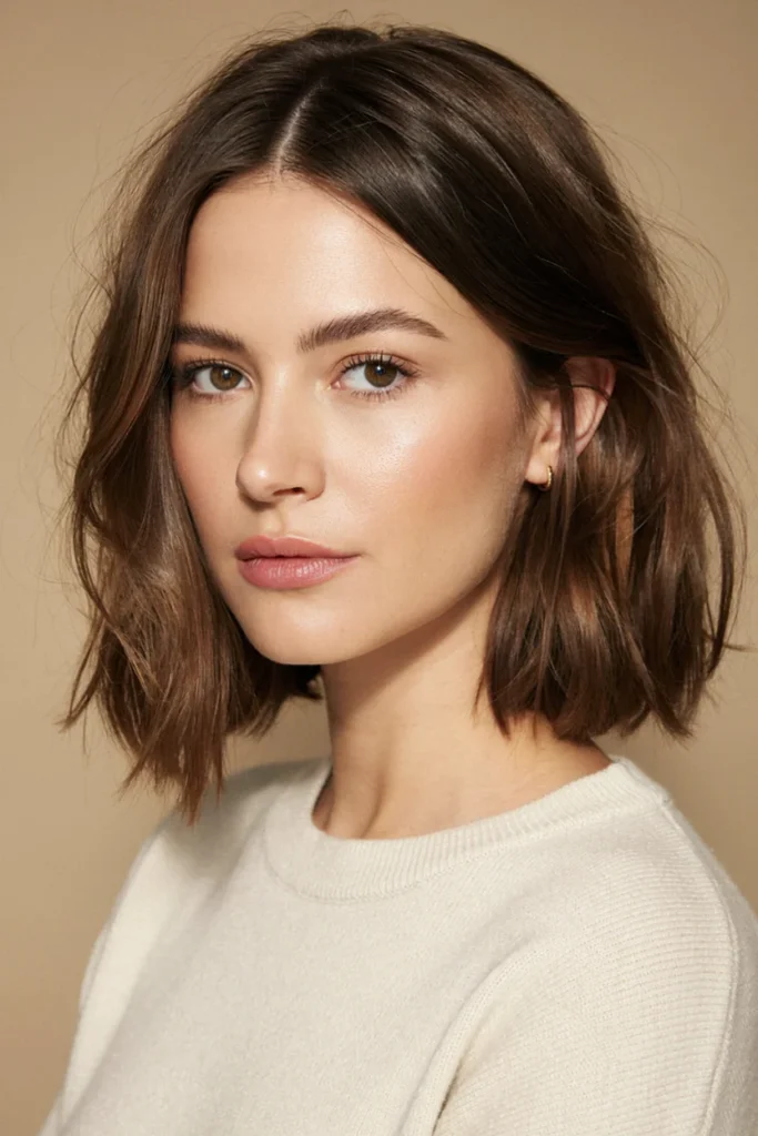 Textured Choppy Bob with Side Part