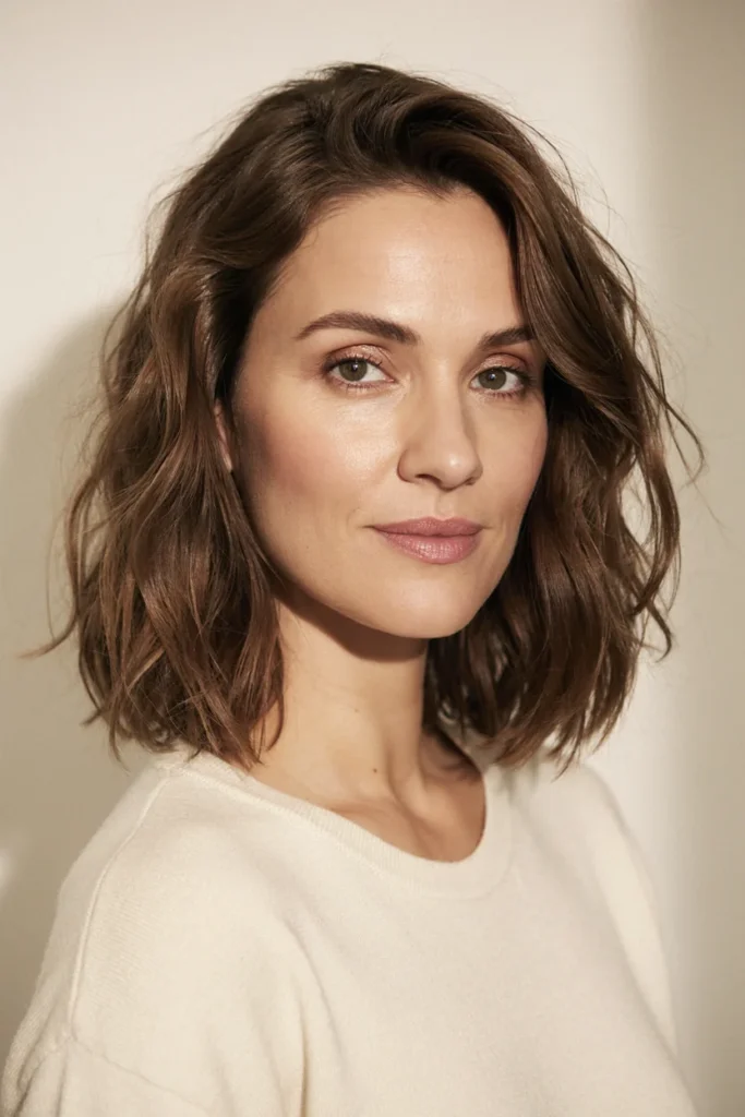 Tousled Shoulder-Length Cut