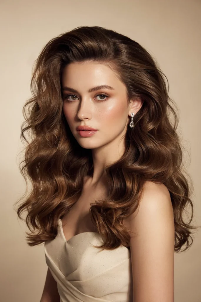 Voluminous Side-Parted Curls
