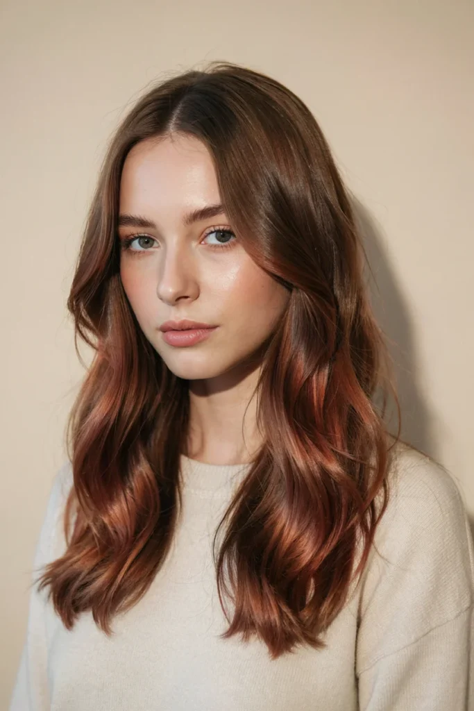 Warm Cherry Cola Balayage