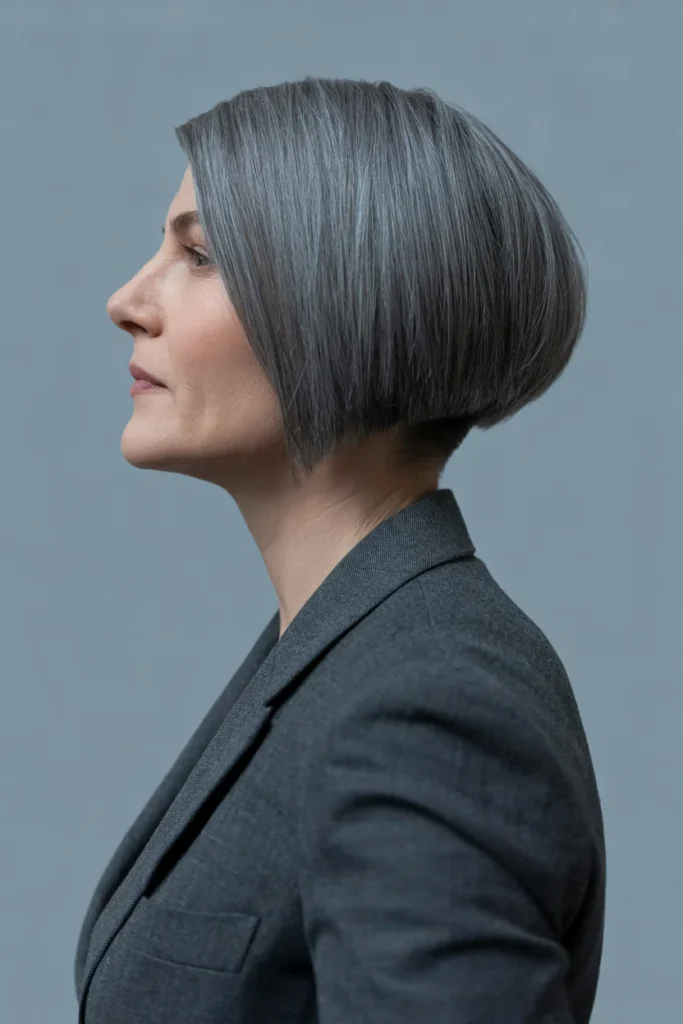 Angled Grey Bob