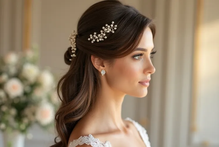 23 Half Up Wedding Hairstyles for a Beautiful Bridal Look