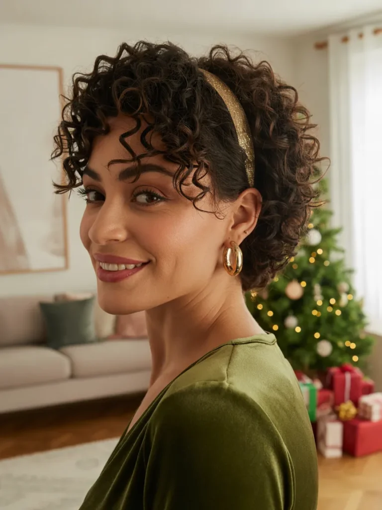 Natural Curls With a Festive Hairband