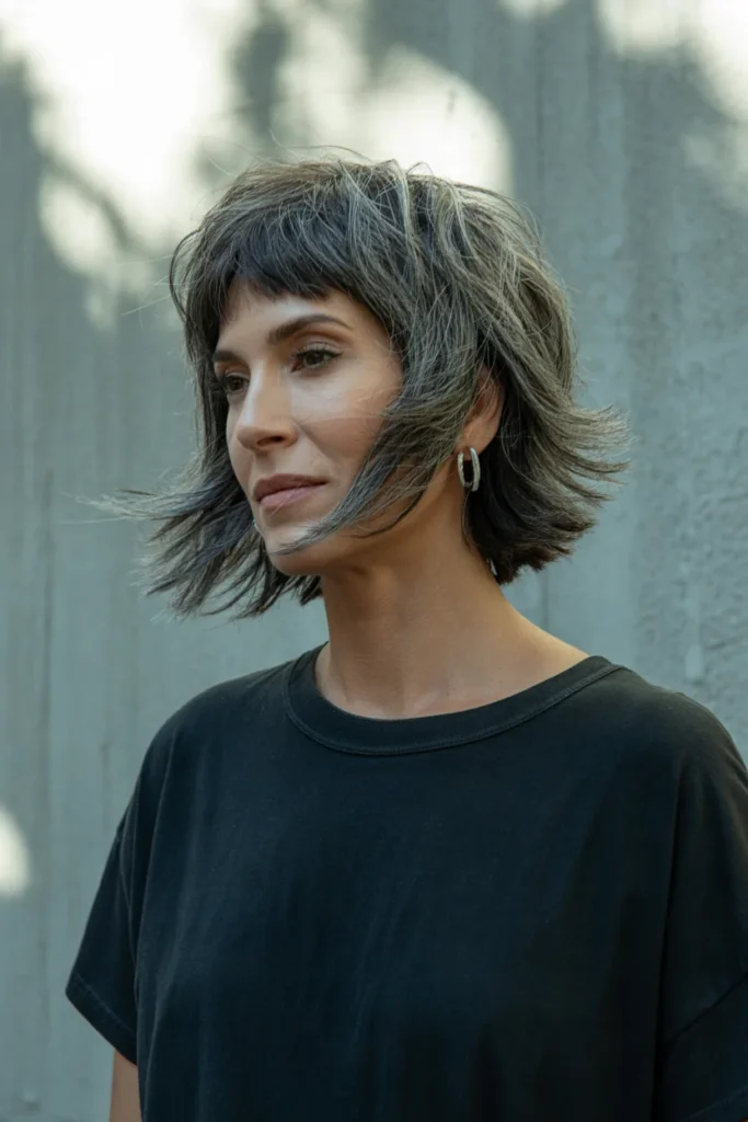 Shaggy Grey Bob